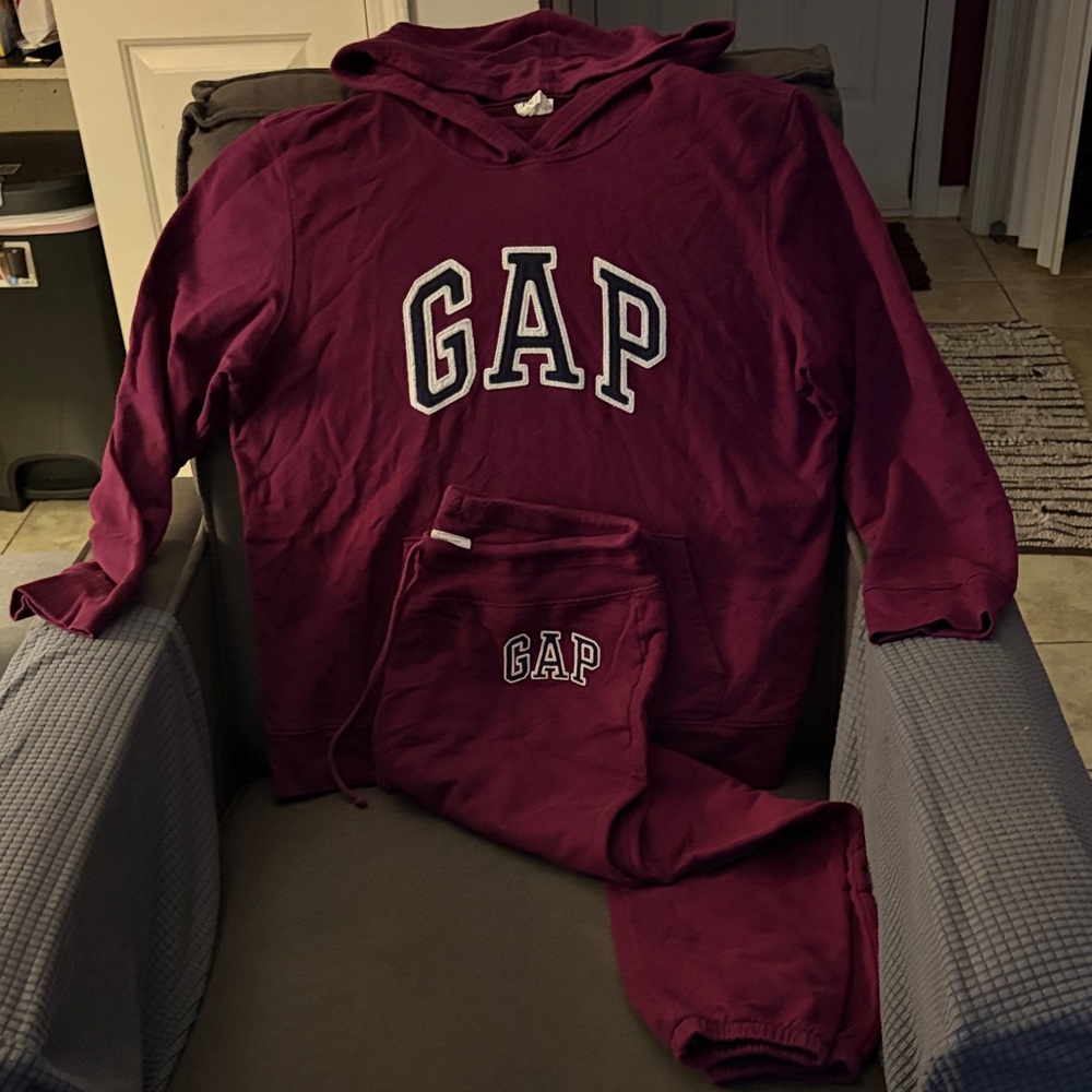 GAP Burgundy Hoodie and Joggers Set Large Hoodie (fits like M)/Medium Bottoms